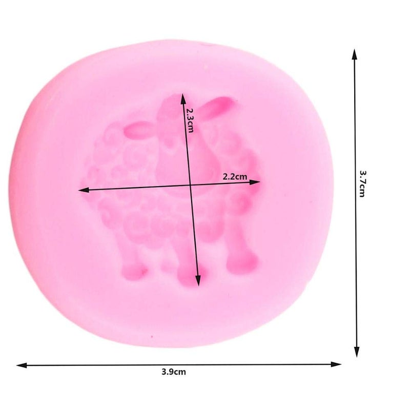 Jansowin 1 قطعة لطيف الحيوان 3D الأغنام سيليكون العفن اليدوية DIY بودنغ الايبوكسي جيلو كعكة توبر الديكور صياغة أداة مشاريع هلام طلقات فندان كريستال حلوى اللثة لصق الحلويات حلية الراتنج قلادة - Image 2